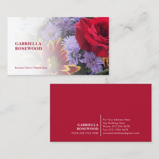 Schöne Blume mit strahlender Weiß Visitenkarte (Vorne/Hinten)