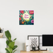 Schöne Blume mit Wasserfarben Poster (Heimbüro)