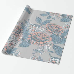 Schöne Blume. Monochrome Ornamente. Nahtlose Pappe Geschenkpapier