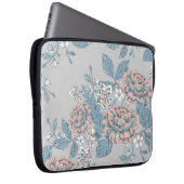 Schöne Blume. Monochrome Ornamente. Nahtlose Pappe Laptopschutzhülle (Vorne Rechts)