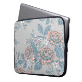 Schöne Blume. Monochrome Ornamente. Nahtlose Pappe Laptopschutzhülle (Vorderseite Links)