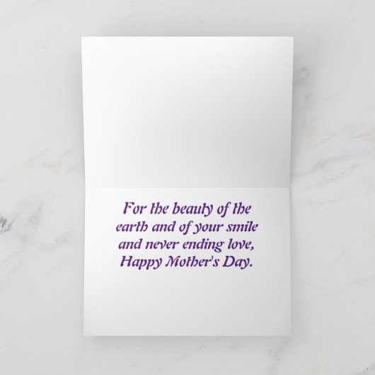 Schöne Blume Muttertagskarte Dankeskarte (Innenseite)