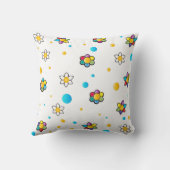Schöne Blume niedliches Muster für Kinderzimmer Kissen (Rückseite)