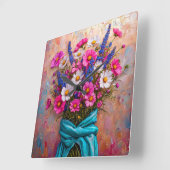 Schöne Blume noch leben Quadratische Wanduhr (Winkel)