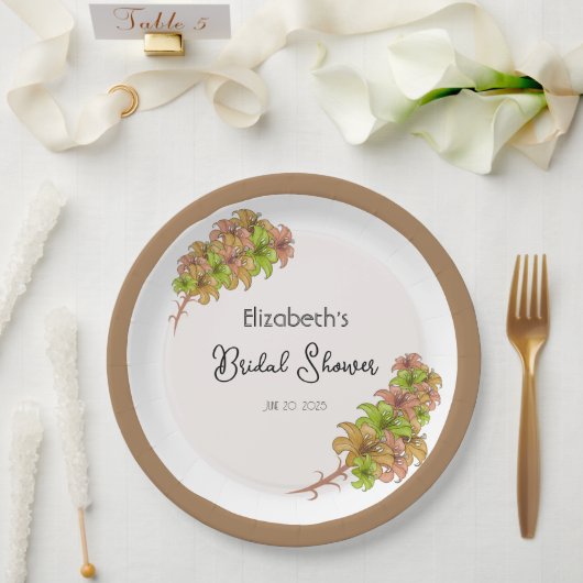 Schöne Blume Pappteller (Hochzeit)