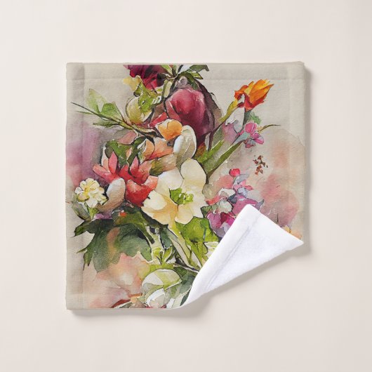 Schöne Blume Paul De Longpre Look Badhandtuch Set (Waschlappen)