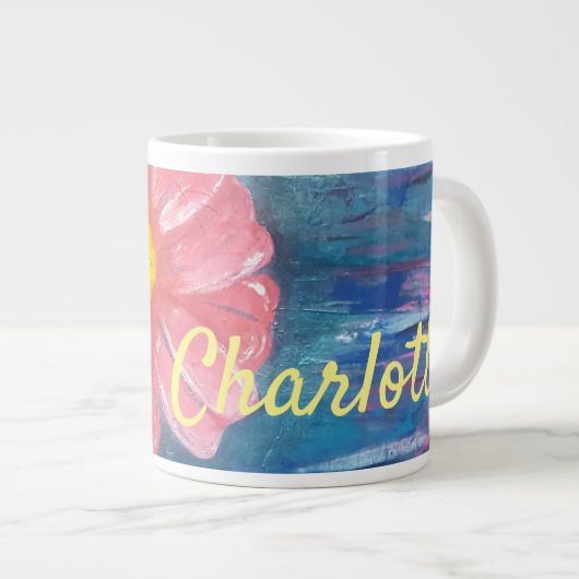 Schöne Blume Personalisiert Jumbo-Tasse (Vorderseite Rechts)