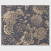 Schöne Blume, Pfannkuchen, Rose und Schmetterlinge Geschenkpapier (Flach)