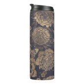 Schöne Blume, Pfannkuchen, Rose und Schmetterlinge Thermosbecher (Nach rechts gedreht)