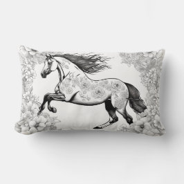 Schöne Blume & Pferde Farbe Ihre eigene Lendenkissen