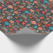 Schöne Blume Pots Vases Kernmuster Geschenkpapier (Ecke)