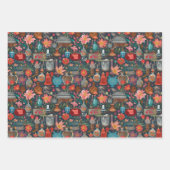 Schöne Blume Pots Vases Kernmuster Geschenkpapier Set (Vorderseite 3)