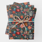 Schöne Blume Pots Vases Kernmuster Geschenkpapier Set (Beispiel)