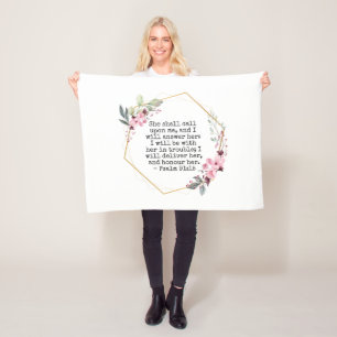 Schöne Blume Psalm 91 Fleece Blanket