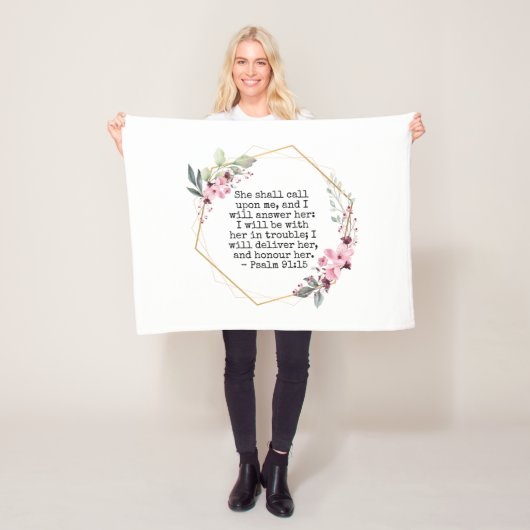 Schöne Blume Psalm 91 Fleece Blanket (Beispiel)
