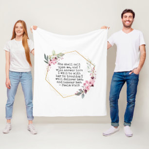 Schöne Blume Psalm 91 Fleece Blanket