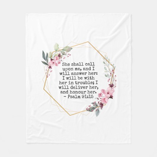 Schöne Blume Psalm 91 Fleece Blanket (Vorderseite)