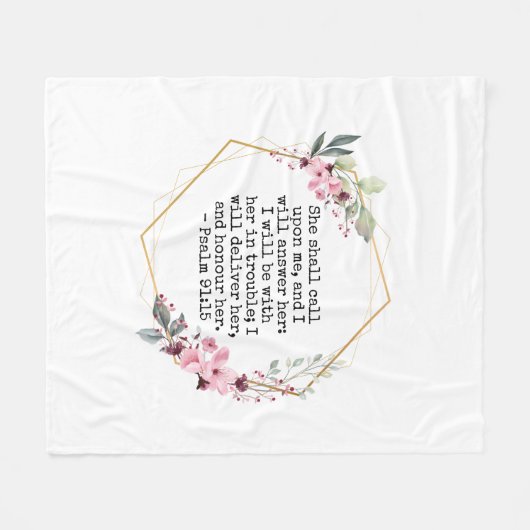 Schöne Blume Psalm 91 Fleece Blanket (Vorderseite (Horizontal))