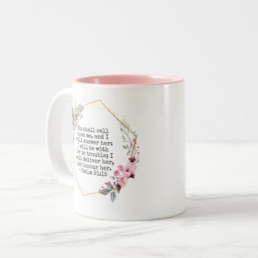 Schöne Blume Psalm 91 Kaffee Tasse (Vorderseite Links)
