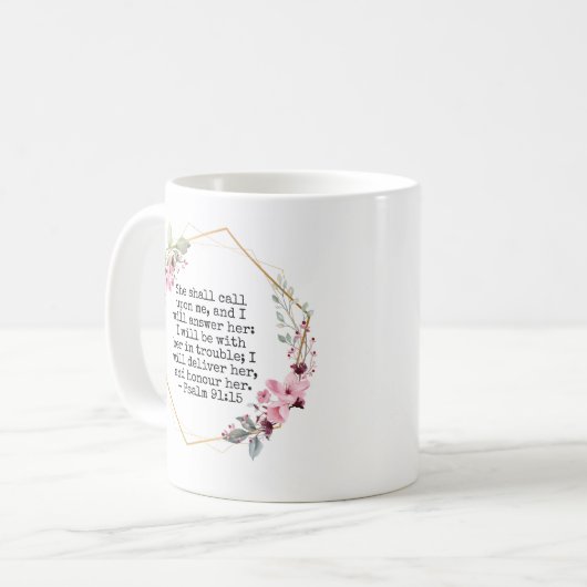 Schöne Blume Psalm 91 Kaffee Tasse (Vorderseite Links)