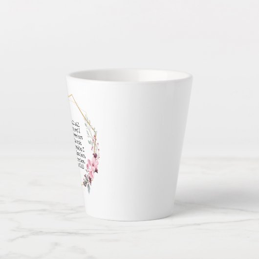 Schöne Blume Psalm 91 Latte Tasse (Vorderseite)