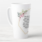 Schöne Blume Psalm 91 Latte Tasse (Linke Ecke)