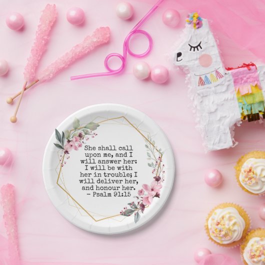 Schöne Blume Psalm 91 Papierplatte Pappteller (Party)