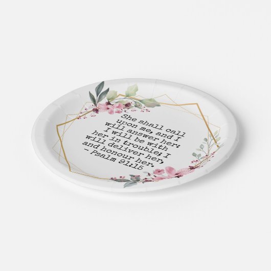 Schöne Blume Psalm 91 Papierplatte Pappteller (Schrägansicht)