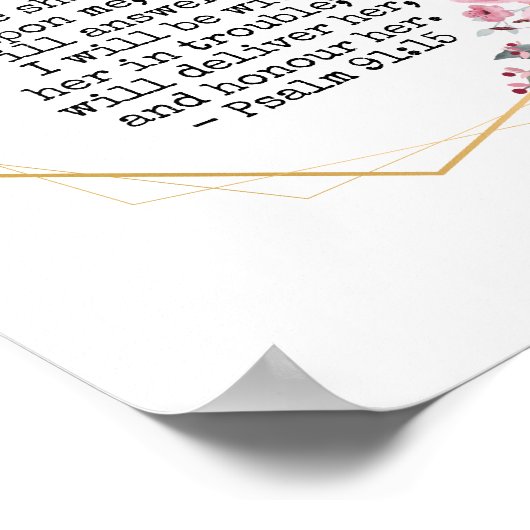 Schöne Blume Psalm 91 Poster (Ecke)