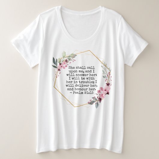Schöne Blume Psalm 91 T - Shirt (Design vorne)