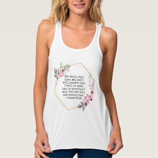 Schöne Blume Psalm 91 Tank Top (Vorderseite)