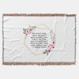 Schöne Blume Psalm 91 Throw Blanket Decke