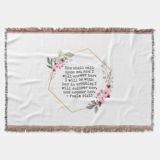 Schöne Blume Psalm 91 Throw Blanket Decke (Vorderseite)