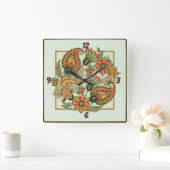 Schöne Blume Quadratische Wanduhr (Zuhause)