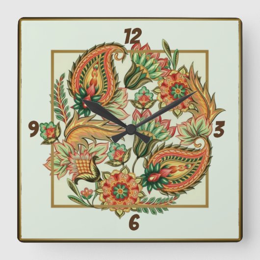 Schöne Blume Quadratische Wanduhr (Vorderseite)
