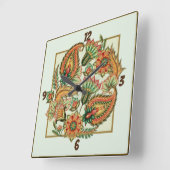 Schöne Blume Quadratische Wanduhr (Winkel)