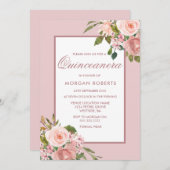 Schöne Blume Quinceanera Party laden ein Einladung (Vorne/Hinten)