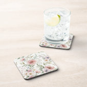 Schöne Blume rosa Muster Getränkeuntersetzer (Rechte Seite)
