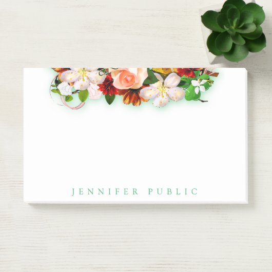 Schöne Blume Rose Farbenfrohe Flora Post-it Klebezettel (Büro)