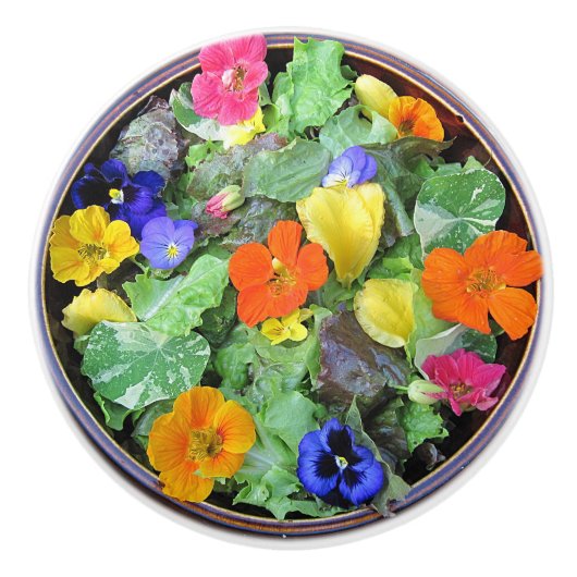 Schöne Blume Salad Keramik Knob Keramikknauf (Vorderseite)