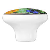 Schöne Blume Salad Keramik Knob Keramikknauf (Seitenansicht)