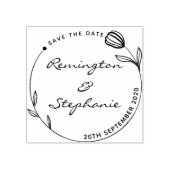 Schöne Blume Save the Date Gummistempel (Prägung)