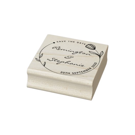 Schöne Blume Save the Date Gummistempel (Stempel)