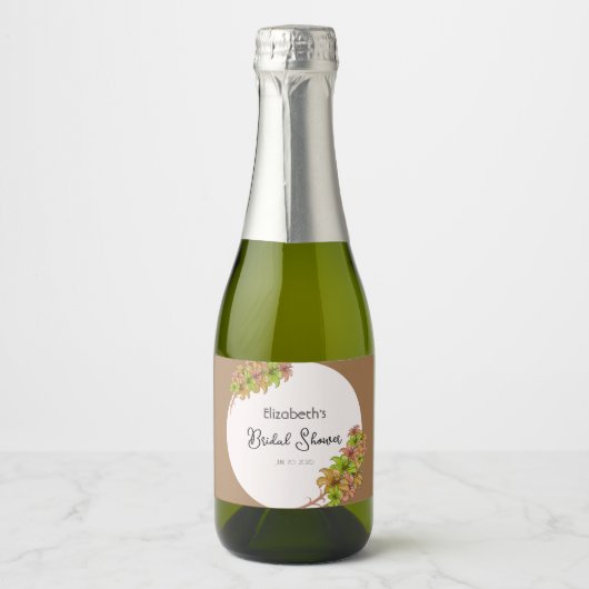 Schöne Blume Schaumweinetikett (Vorderseite)