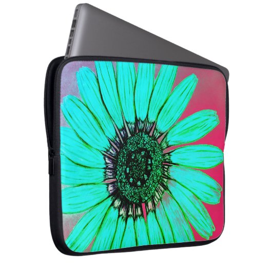 Schöne Blume Sketch Laptopschutzhülle (Vorne Rechts)