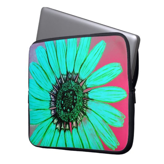 Schöne Blume Sketch Laptopschutzhülle (Vorderseite Links)