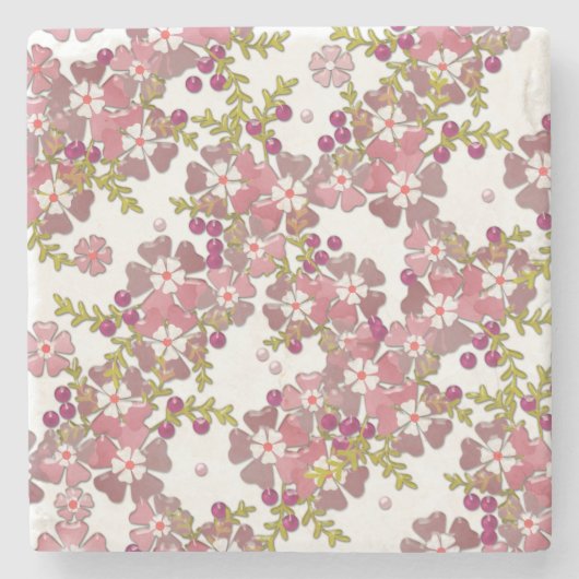 Schöne Blume Steinuntersetzer (Vorderseite)