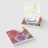 Schöne Blume Stone Untersetzer (Seitenansicht)