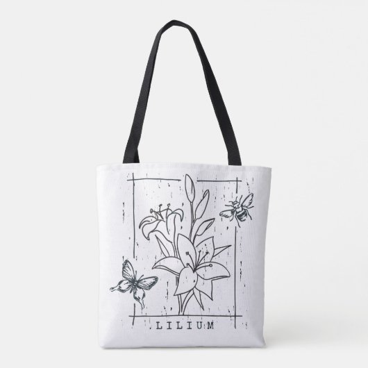 Schöne Blume Tasche (Rückseite)