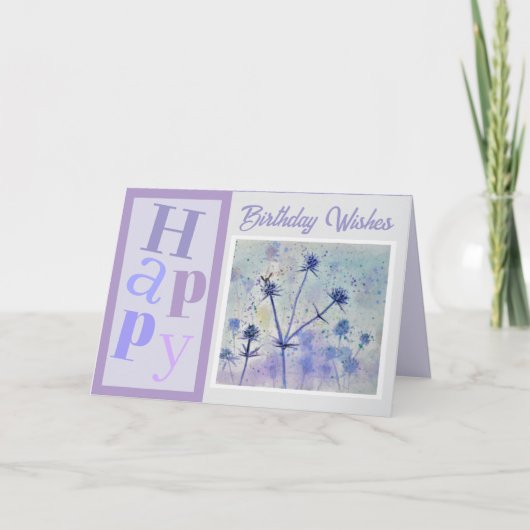 Schöne Blume Trendy Birthday Card Karte (Vorderseite)